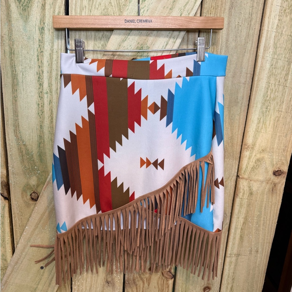 Lucky & Blessed Multicolor Fringe Skirt